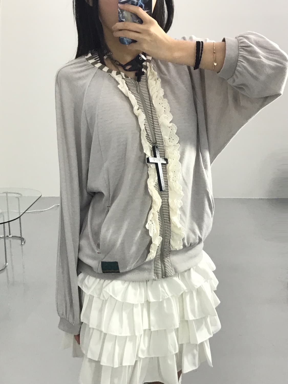 Zucca Frill Zip Up Top 상품이미지3