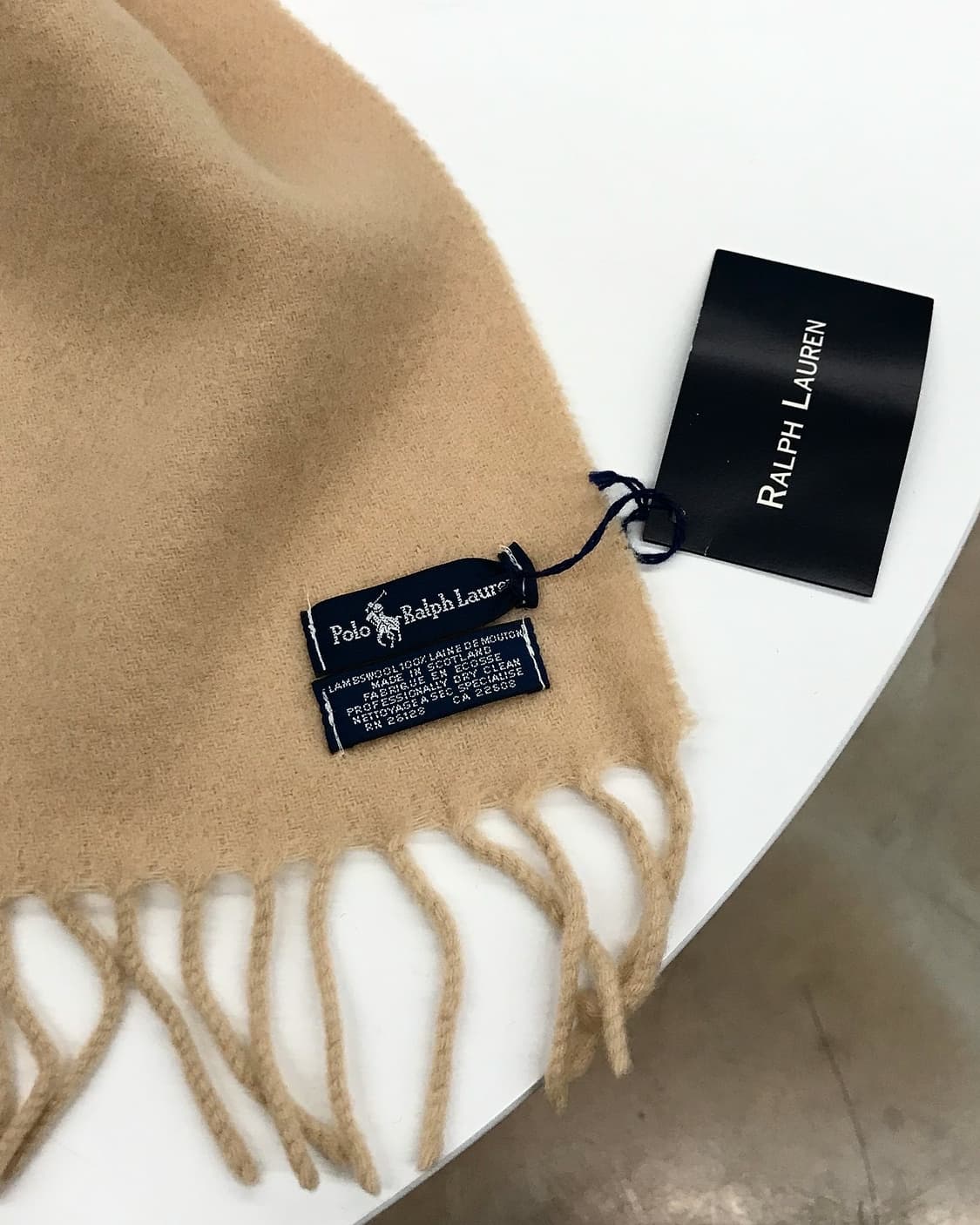 폴로 베이지 울 머플러 상품이미지3