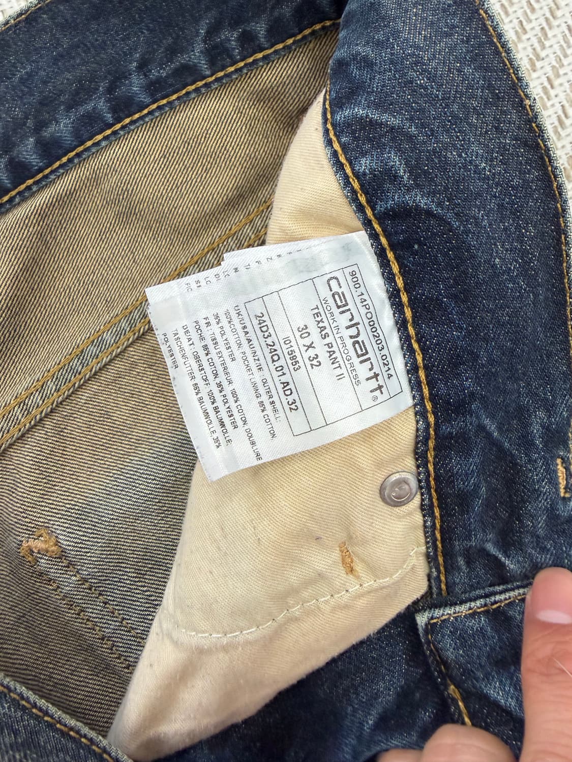 정품) 칼하트 데님팬츠 청바지 32 상품이미지6