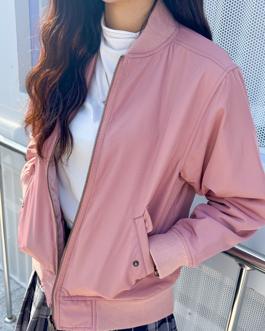 일본빈티지 핑크 블루종 점퍼 상품이미지3