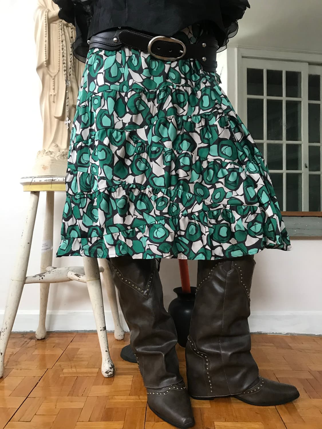 vintage pattern skirt 상품이미지1