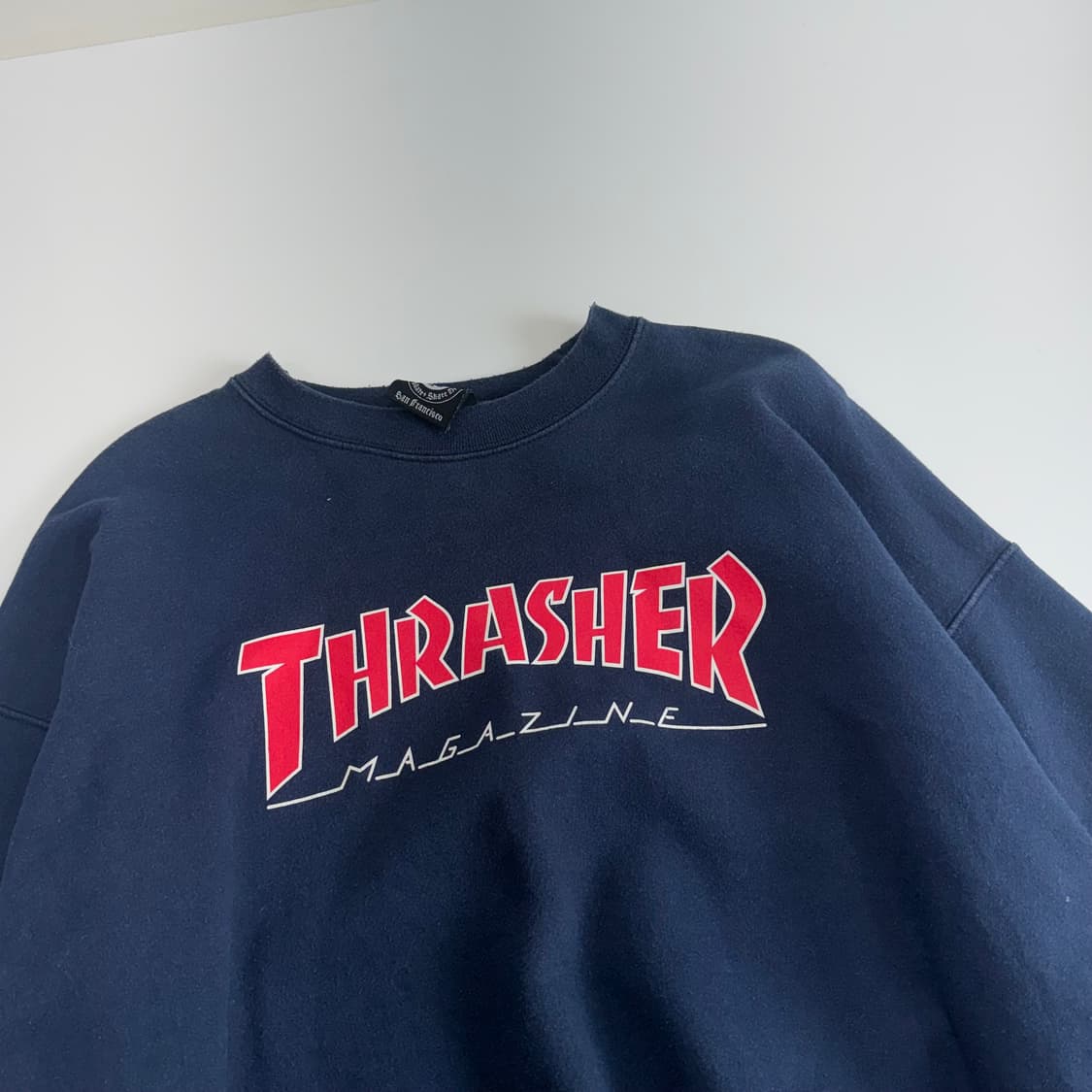 Thrasher 트레저 스펠아웃 로고 네이비 맨투맨 상품이미지4