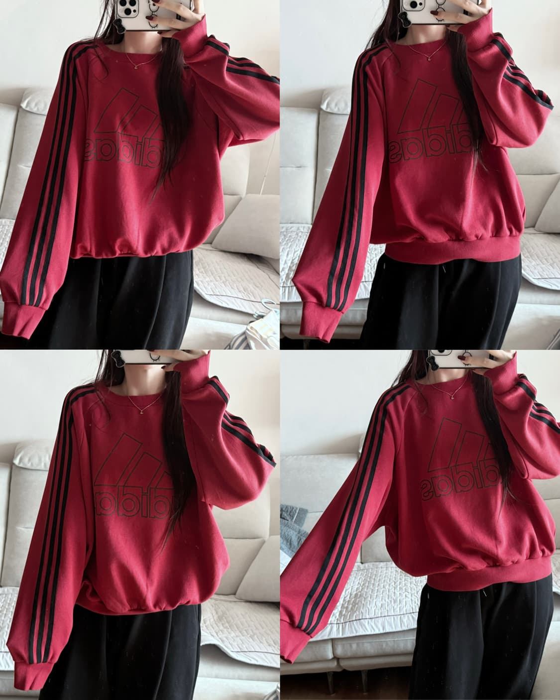 아디다스 검빨 맨투맨 상품이미지1