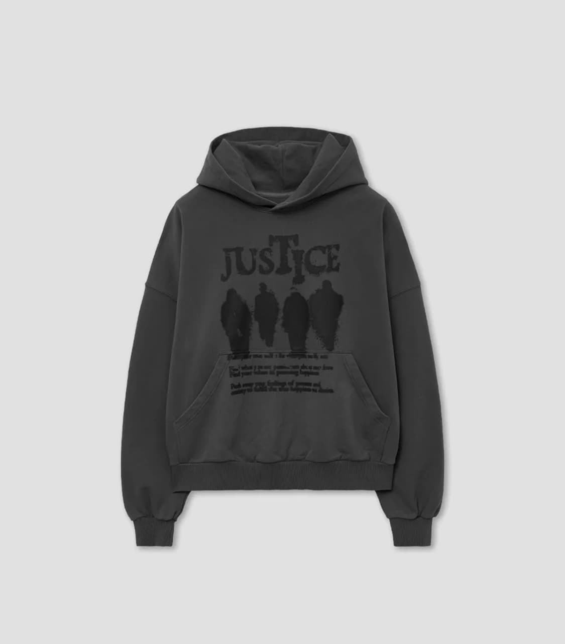 인템포무드 실루엣 프린트 오버핏 후디/차콜_L 상품이미지1