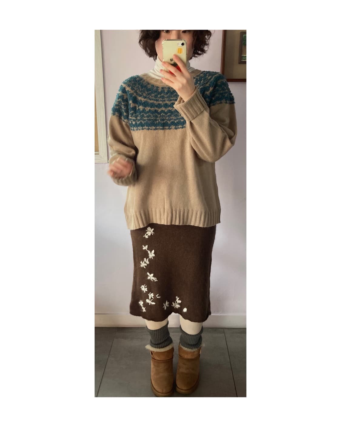 Samansamos2 모카베이지 니트 상품이미지3