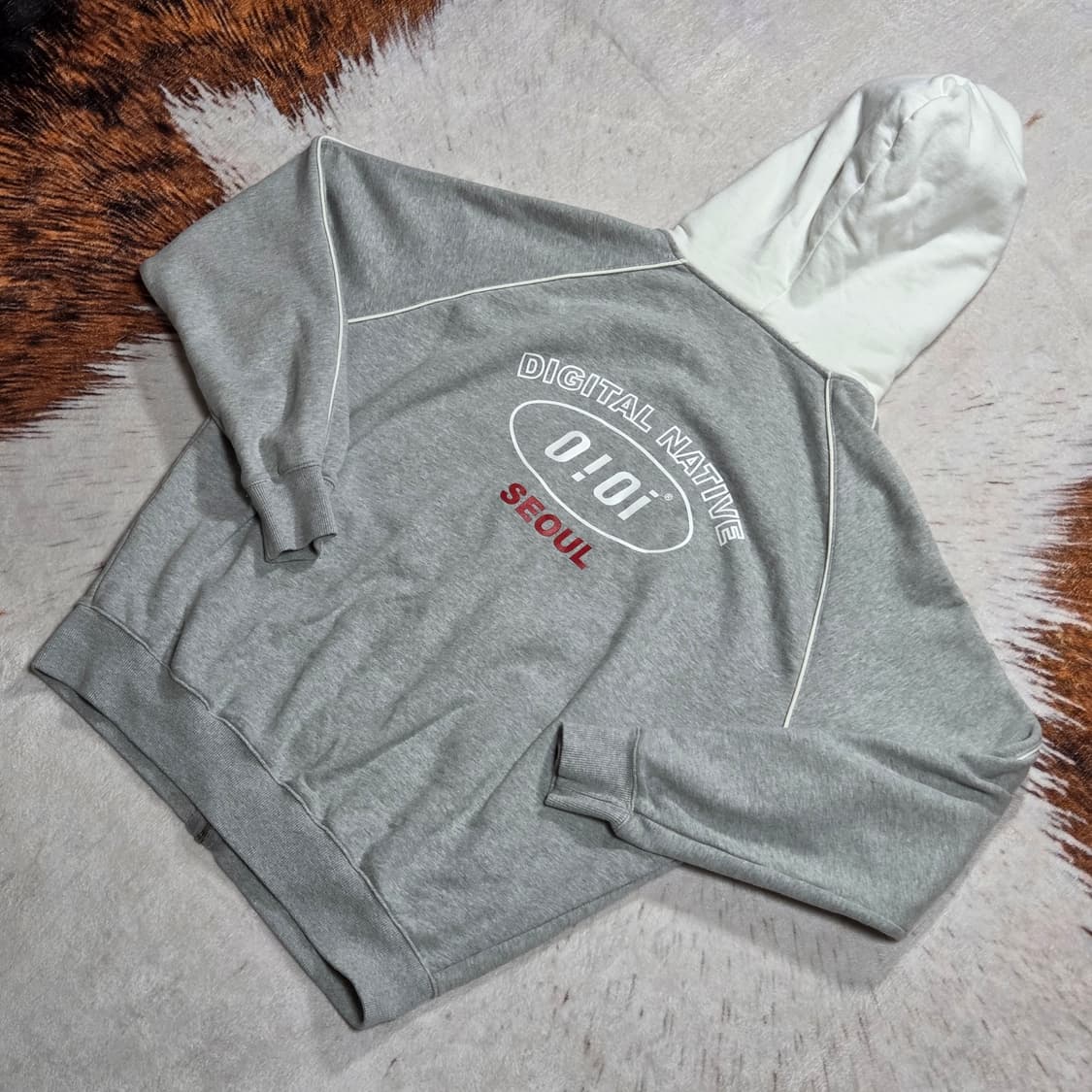 오아이오아이 그레이 사이드 라인 후드집업 상품이미지4