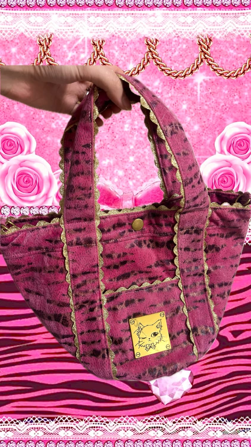 Bodyline 바디라인 핑크 레오파드 토트백 갸루 상품이미지3