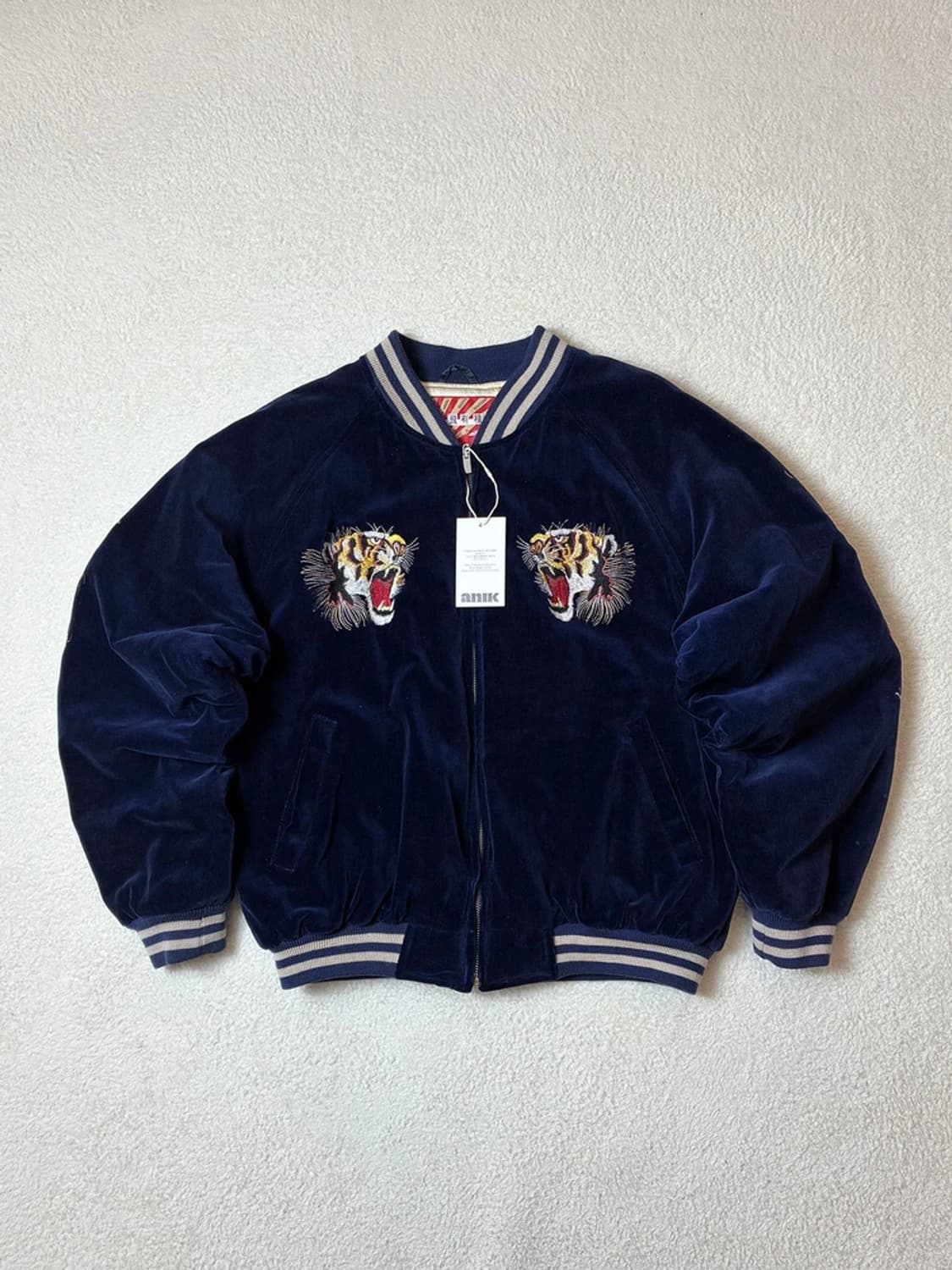 휴스턴 飛有棲屯 00's 벨벳 타이거 자수 스카잔 PN6315 상품이미지4