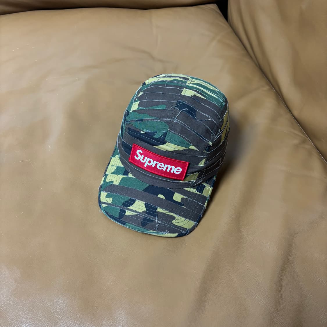 슈프림 캠프캡 모자 박스로고 레이어드 우드랜드 카모 상품이미지1