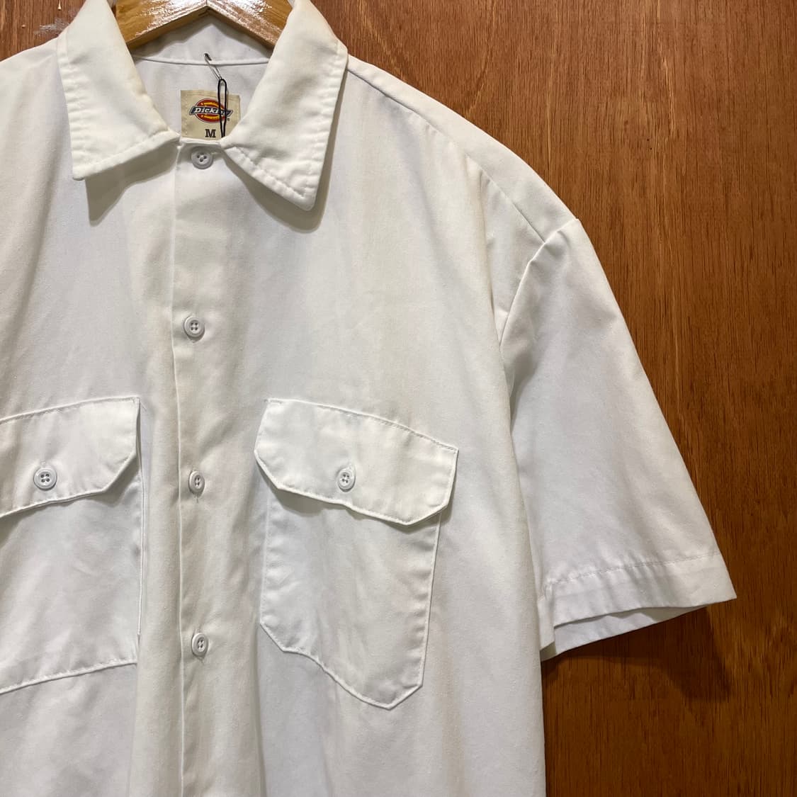 (M) Dickies 디키즈 반팔 워크 셔츠 화이트 상품이미지4