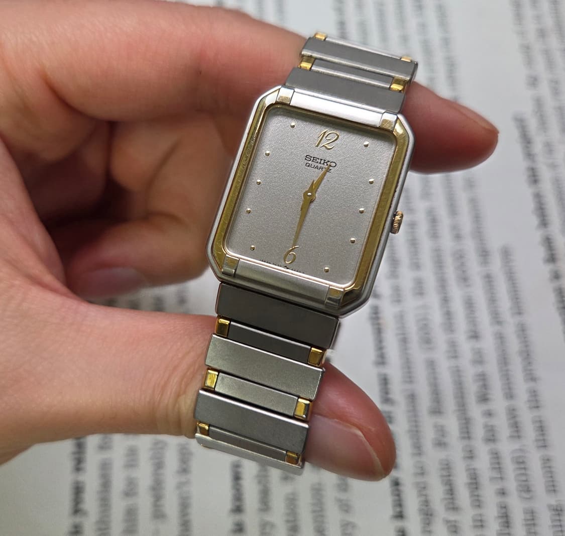 빈티지 세이코 사각탱크 그레이 다이얼 칼침핸즈 슬림쿼츠 브레이슬릿 ver 상품이미지4