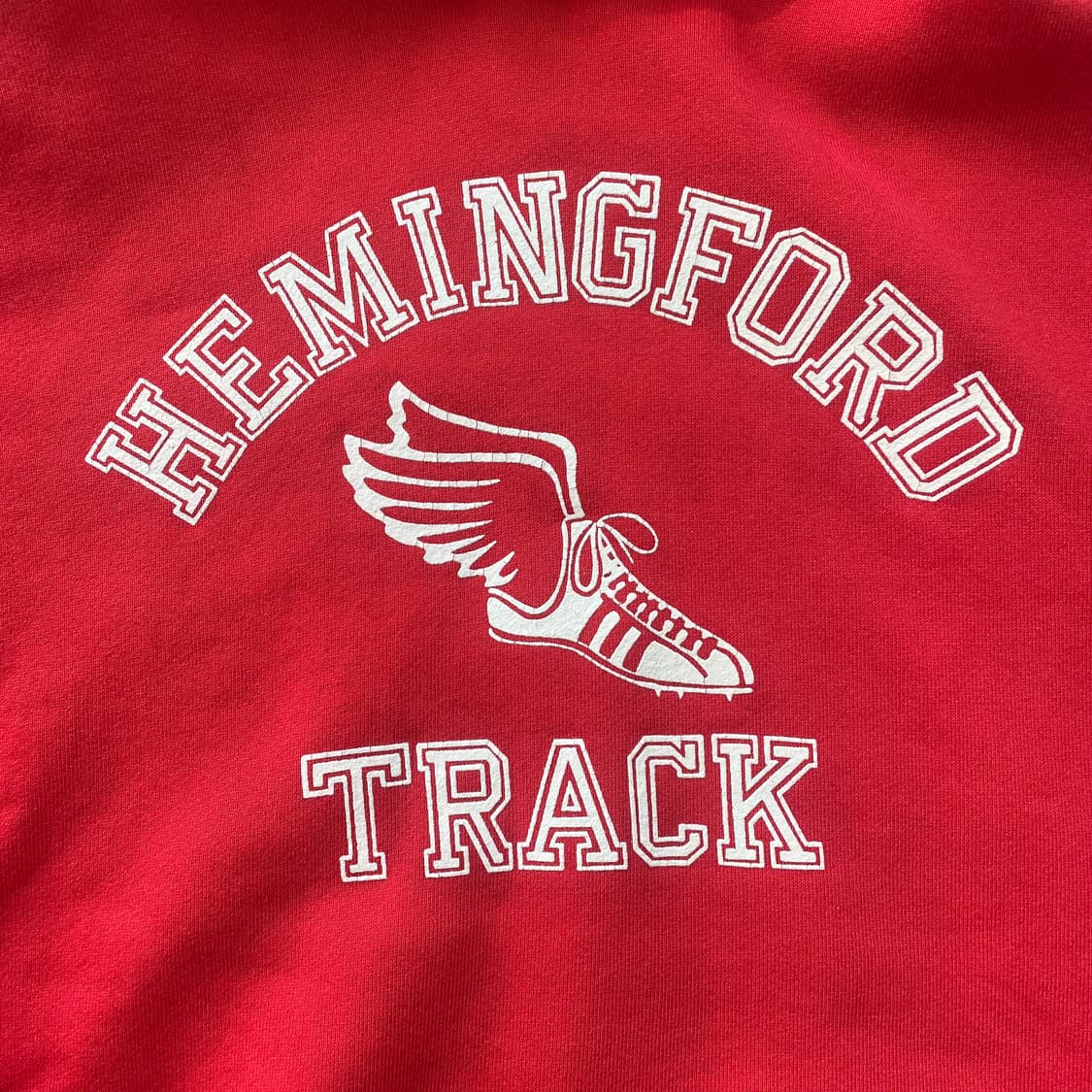 빈티지  러셀 애슬레틱 후드 레드(track화이트)made in usa  상품이미지2