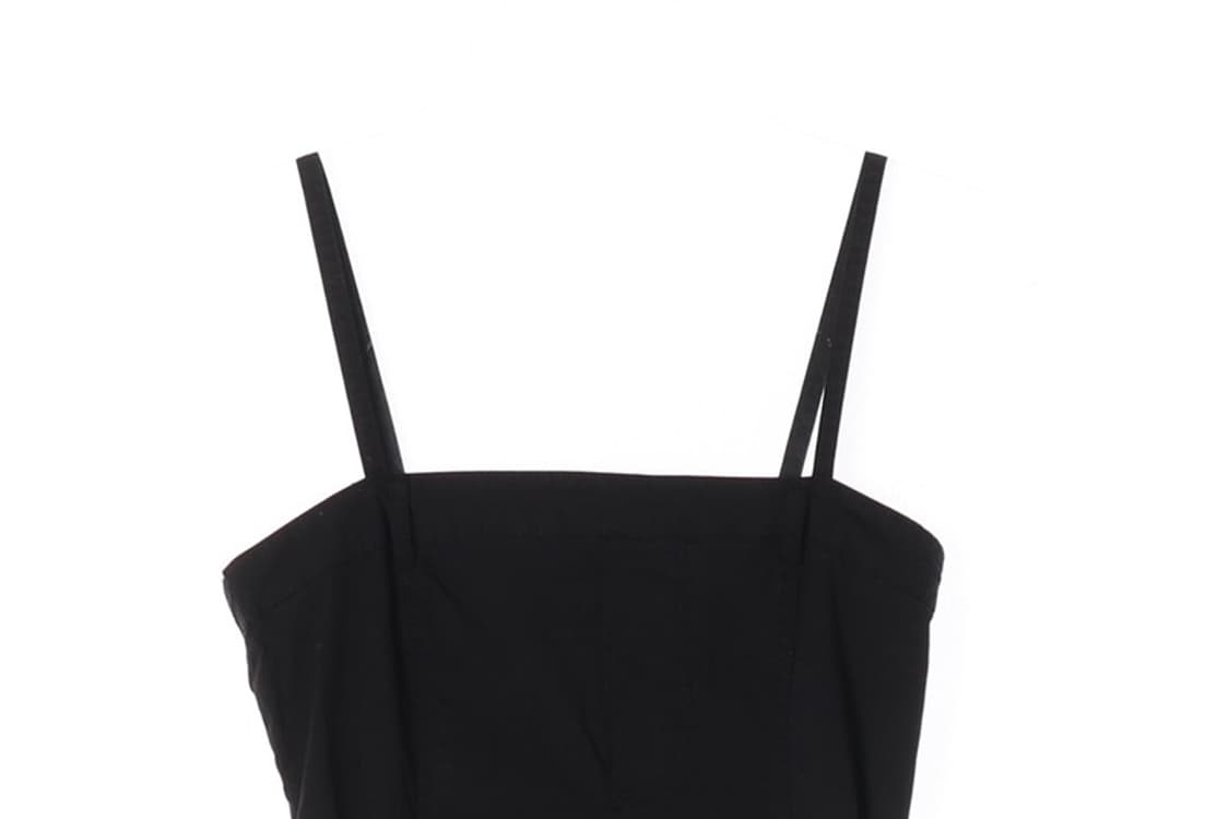 ZARA 블랙 미니멀 스퀘어넥 끈 원피스 XS 상품이미지3