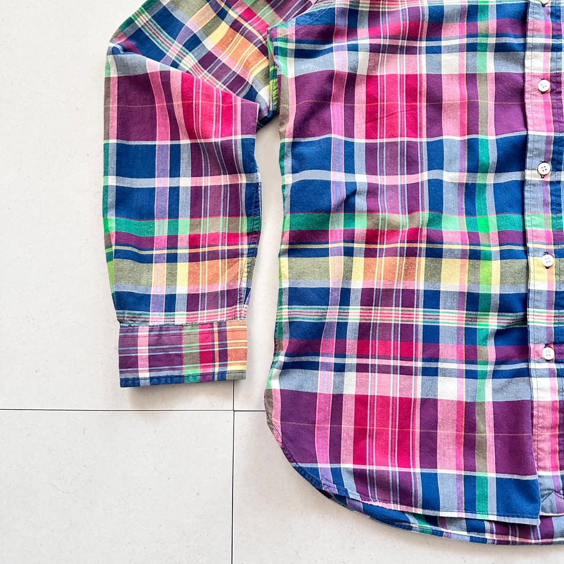 폴로 랄프로렌 인도 마드라스 체크 셔츠 L 상품이미지4