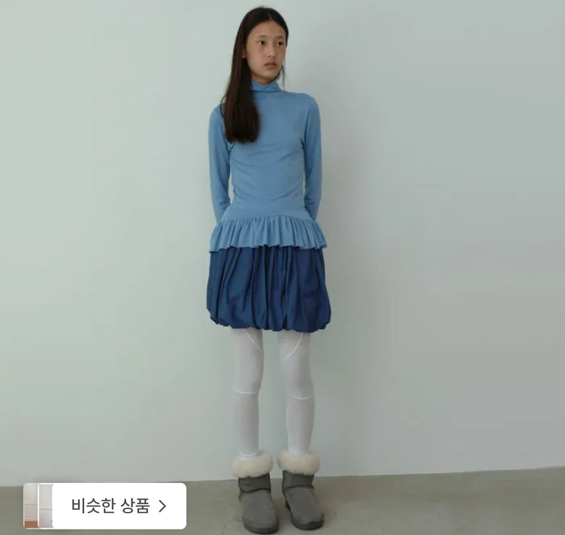 노컨텐츠 balloon mini skirt_deep blue 상품이미지2