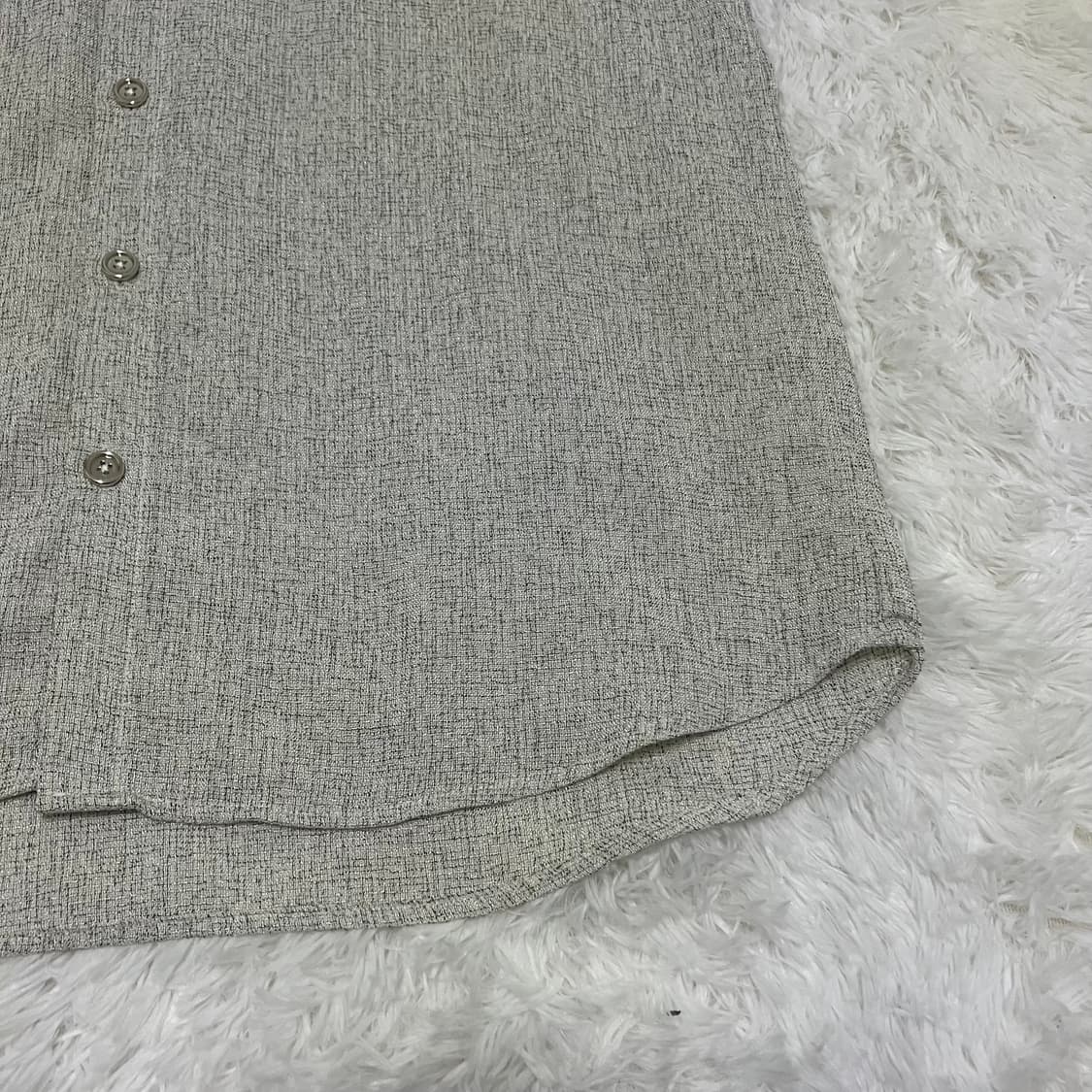 빈티지 화이트 실버 린넨 셔츠 990 y2k 스트릿 갸루 펑키 일본빈티지 상품이미지4