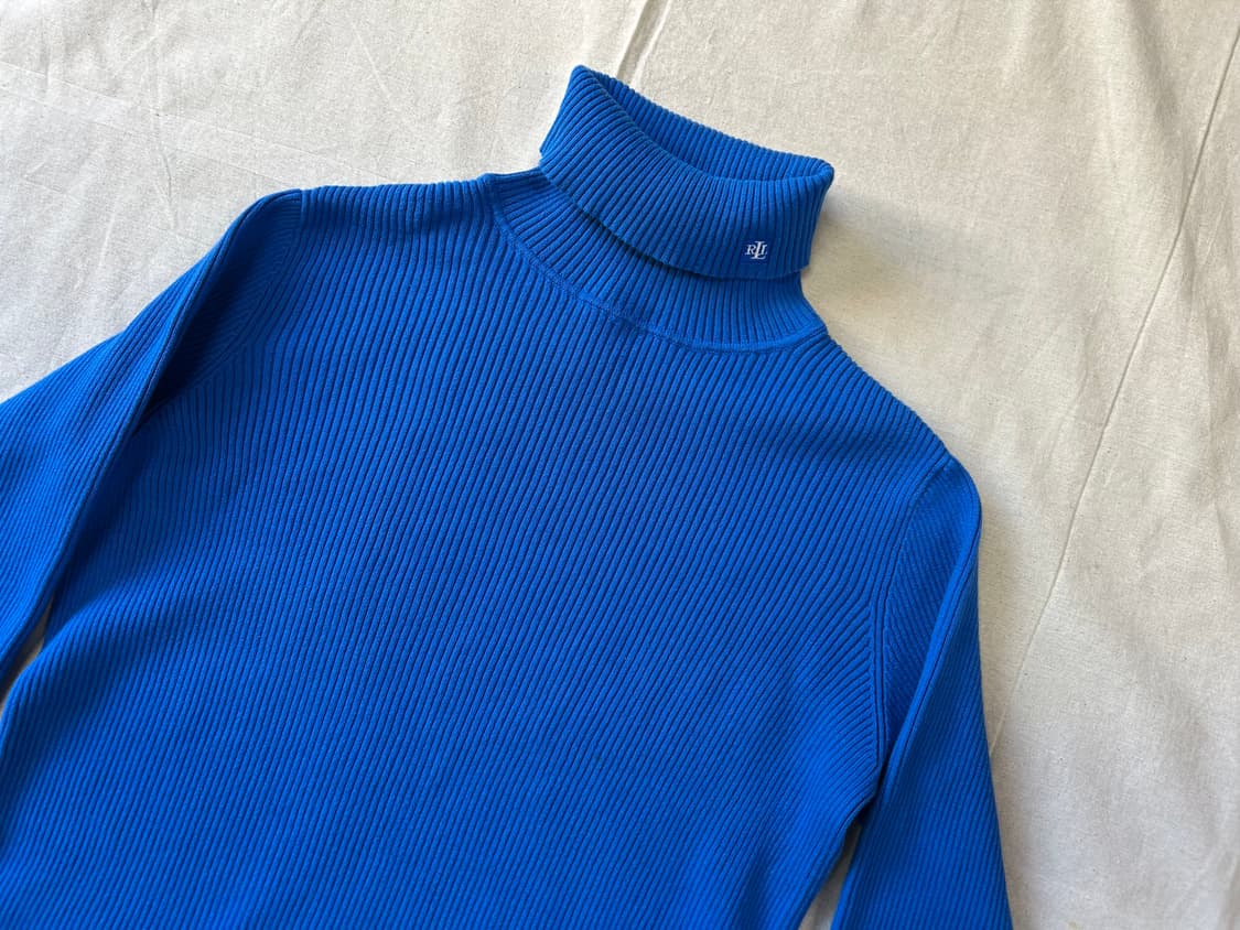 블루 터틀넥 폴라티 상품이미지4