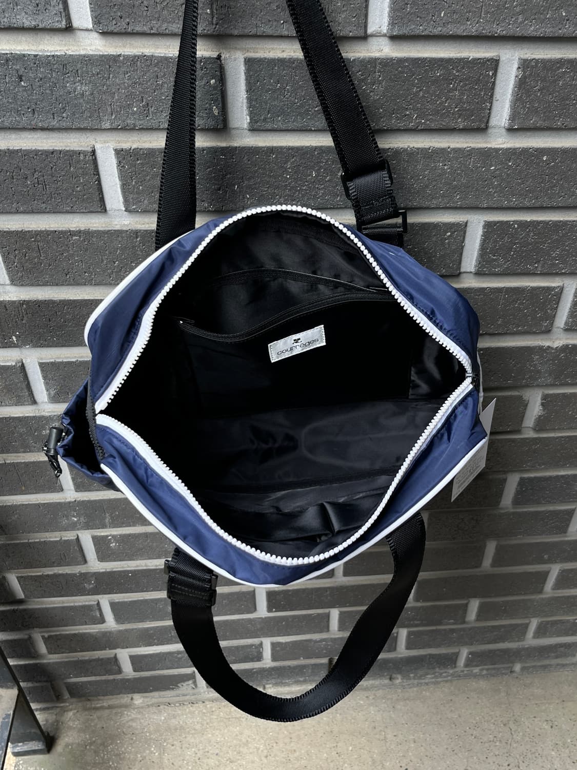 00s Courreges 꾸레쥬 화이트 로고 2웨이 백 라지 상품이미지6