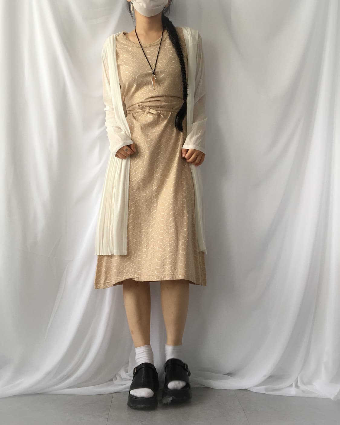 Pleats layered hood open cardigan 상품이미지7
