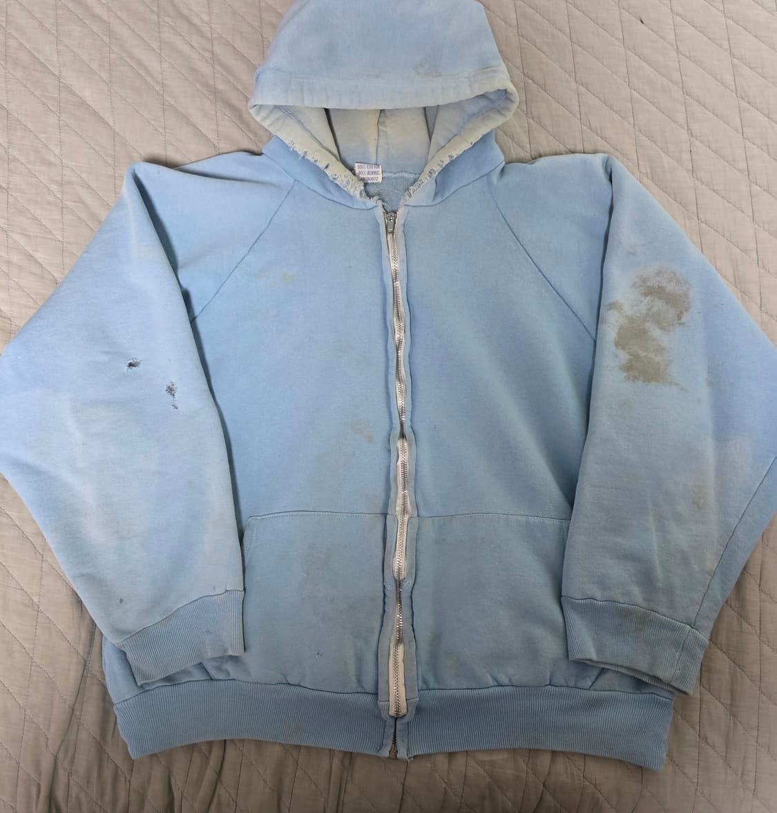 [L] 70s 빈티지 노브랜드 트래쉬드 후드집업 상품이미지1