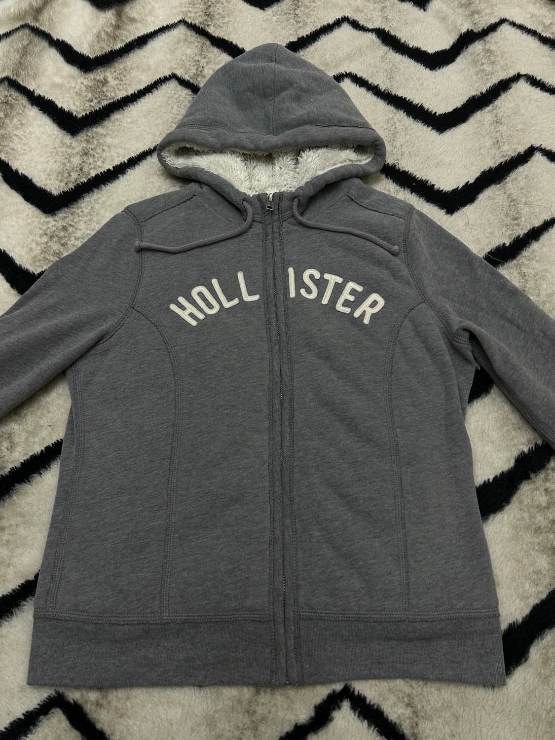 [L]홀리스터 스펠아웃 쉐르파 후드집업/그레이 상품이미지3