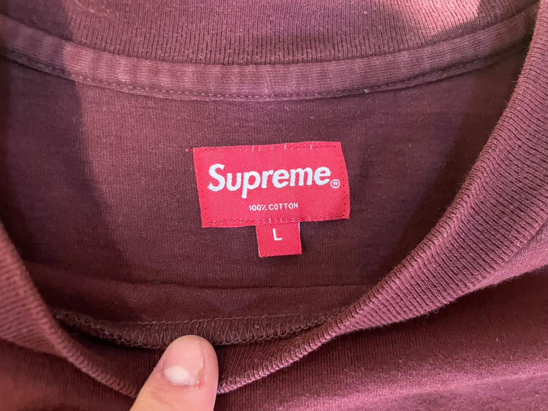 슈프림 버건디 롱슬리브 L 상품이미지2