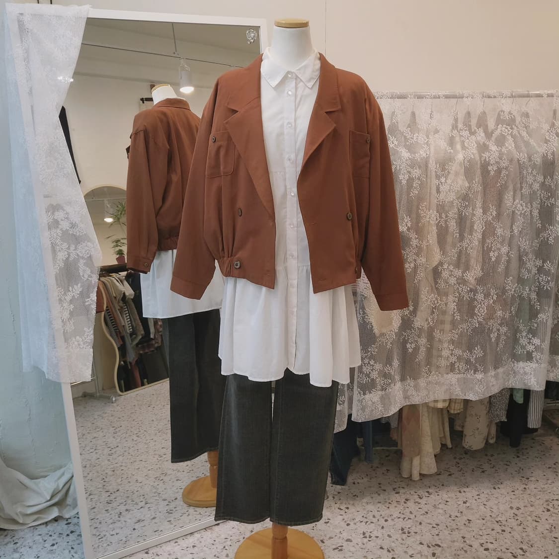 Soggetto 브라운 오버핏 블루종(made in Japan) 상품이미지8