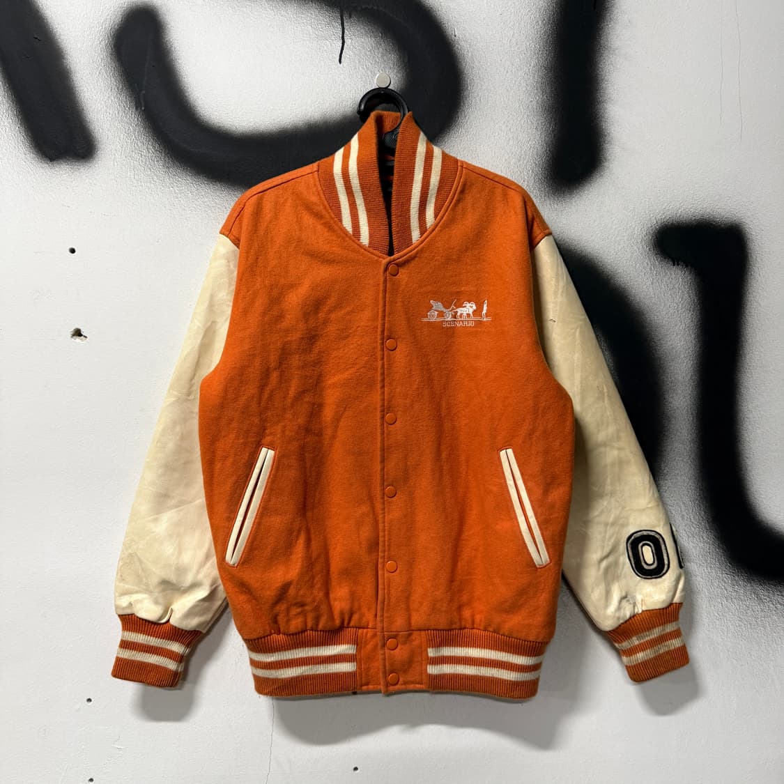 VTG 빈티지 올드스쿨 빅 패치 레더암 바시티 자켓 상품이미지2