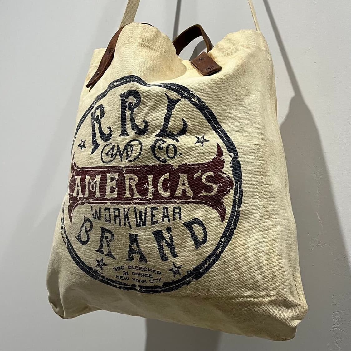 더블알엘 RRL 가죽 캔버스 덕 토트백 크로스백 상품이미지5