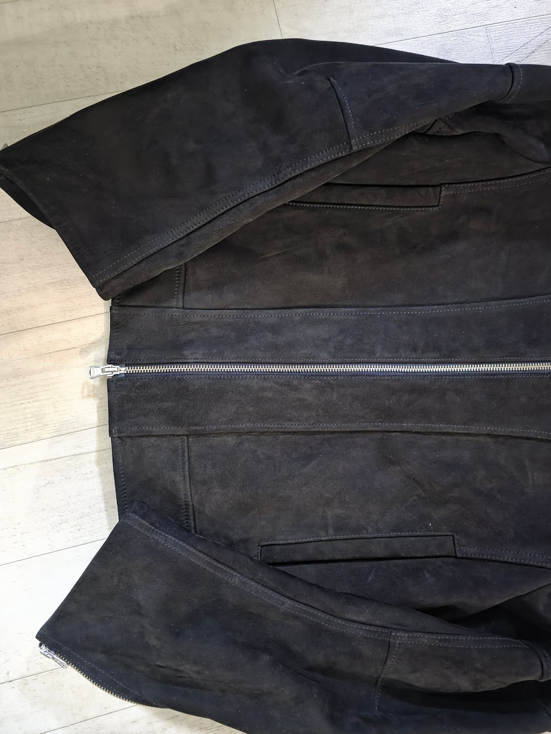 벨리에 호벤 누벅 스웨이드 레더 바이커 자켓 M 상품이미지4