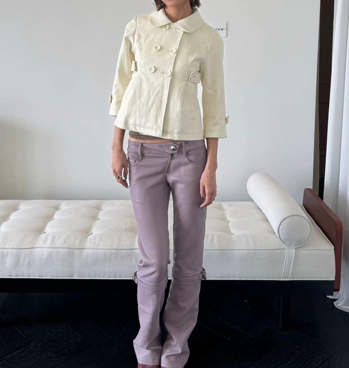 7부소매 더블버튼 피코트 자켓 상품이미지2