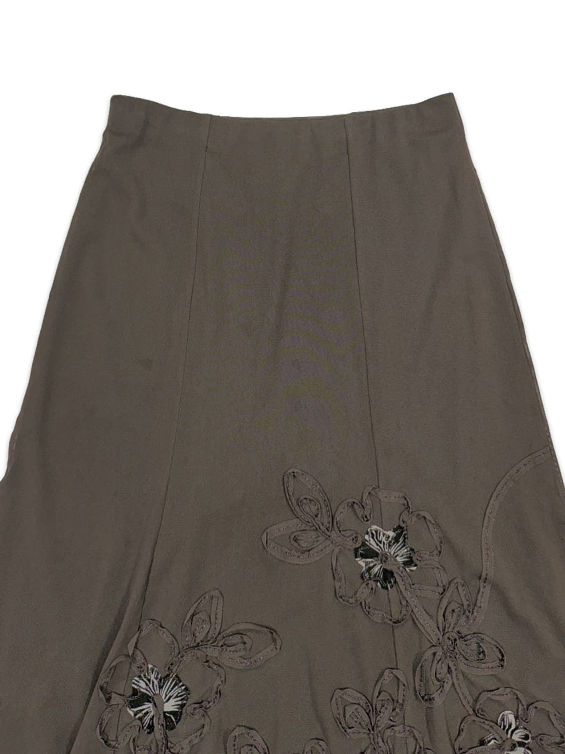 빈티지 브라운 플라워 모리 플레어 롱 스커트 상품이미지3