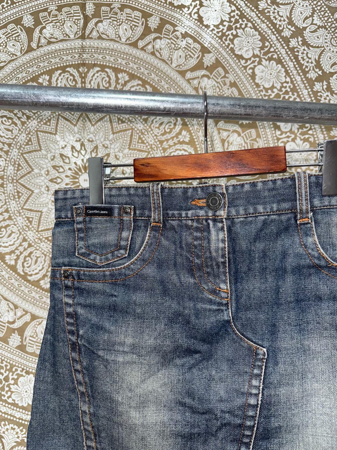 캘빈클라인 CK 여성 신치백 데님 미니스커트  상품이미지4