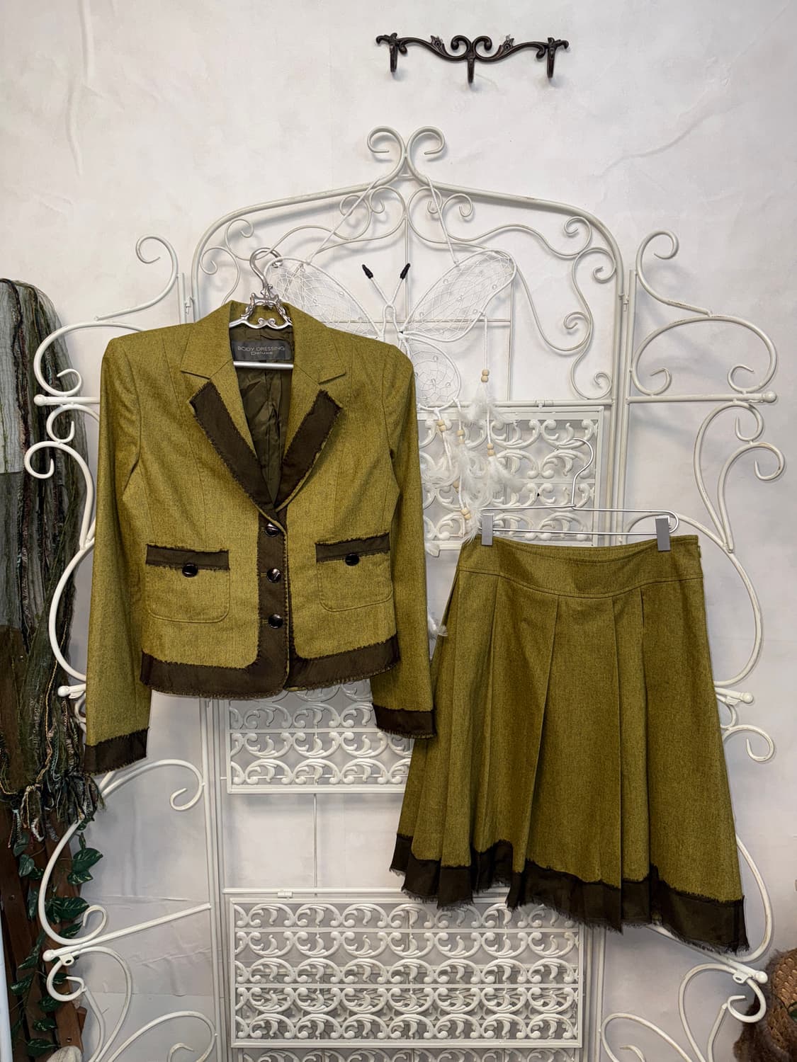 Body dressing khaki wool cashmere setup 상품이미지1