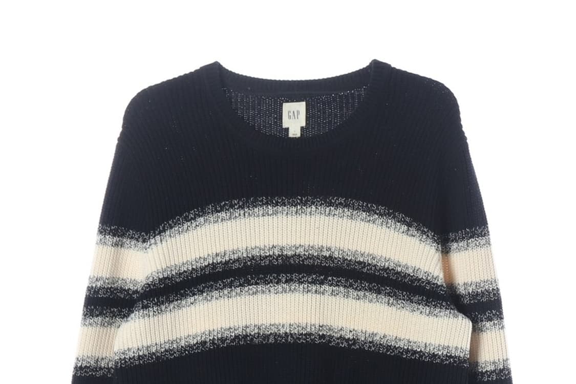GAP 스트라이프 라운드넥 코튼 니트 L 상품이미지3