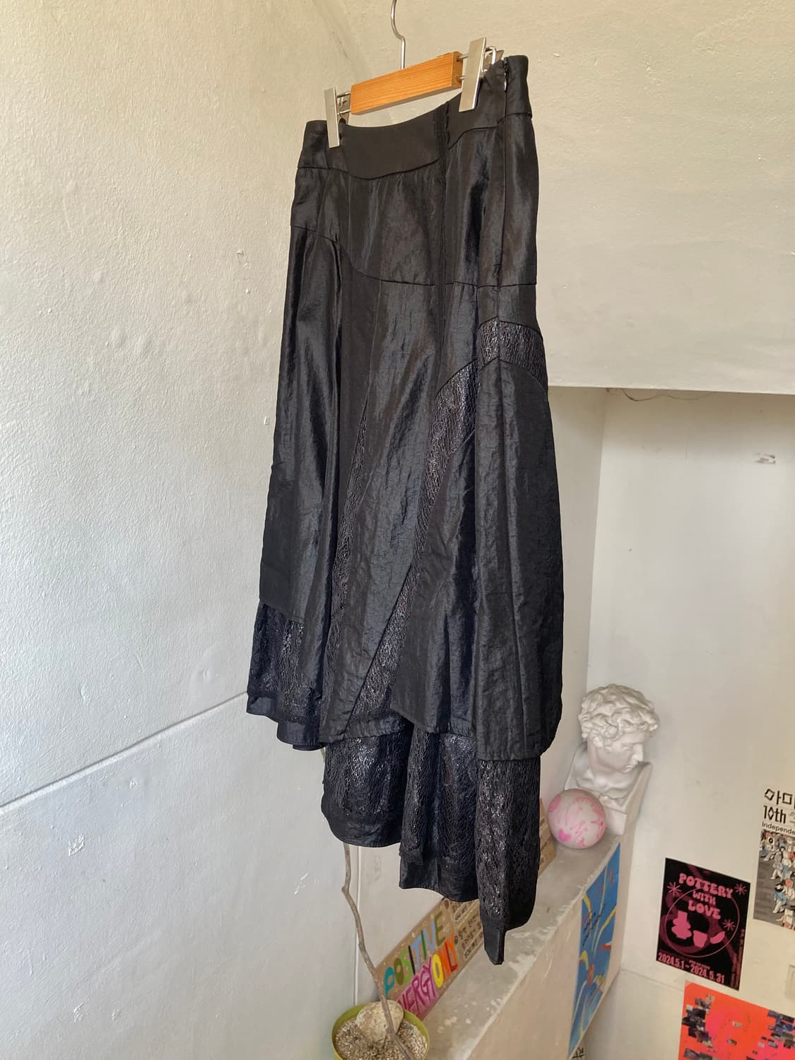 y2k 퍼프 레이스 미디 스커트 상품이미지3