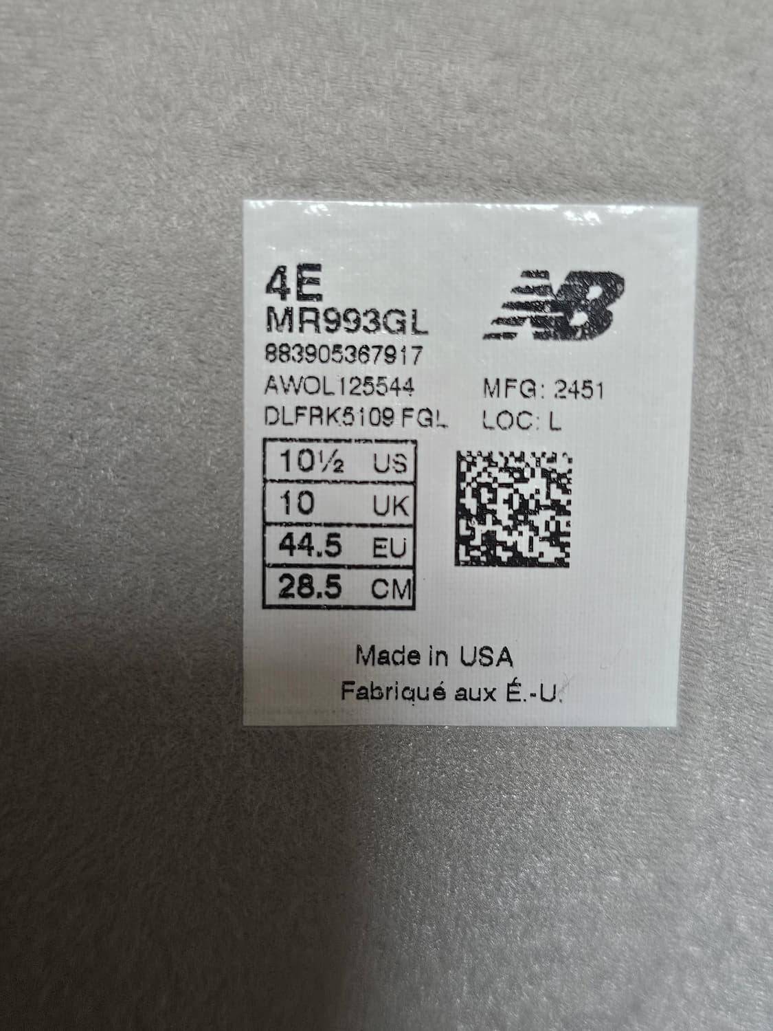 뉴발란스 993 x-wide 10.5 [285mm] 상품이미지5