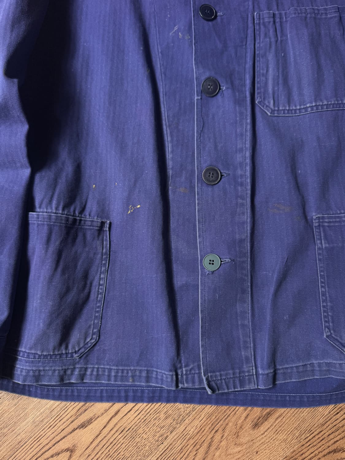 [L]90's 빈티지 워싱 헤링본 트윌 프렌치 워크자켓 상품이미지4