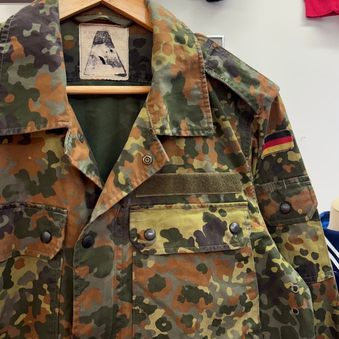 90s 빈티지 독일군 플랙탄 카모 셔츠 자켓 (L)   상품이미지3