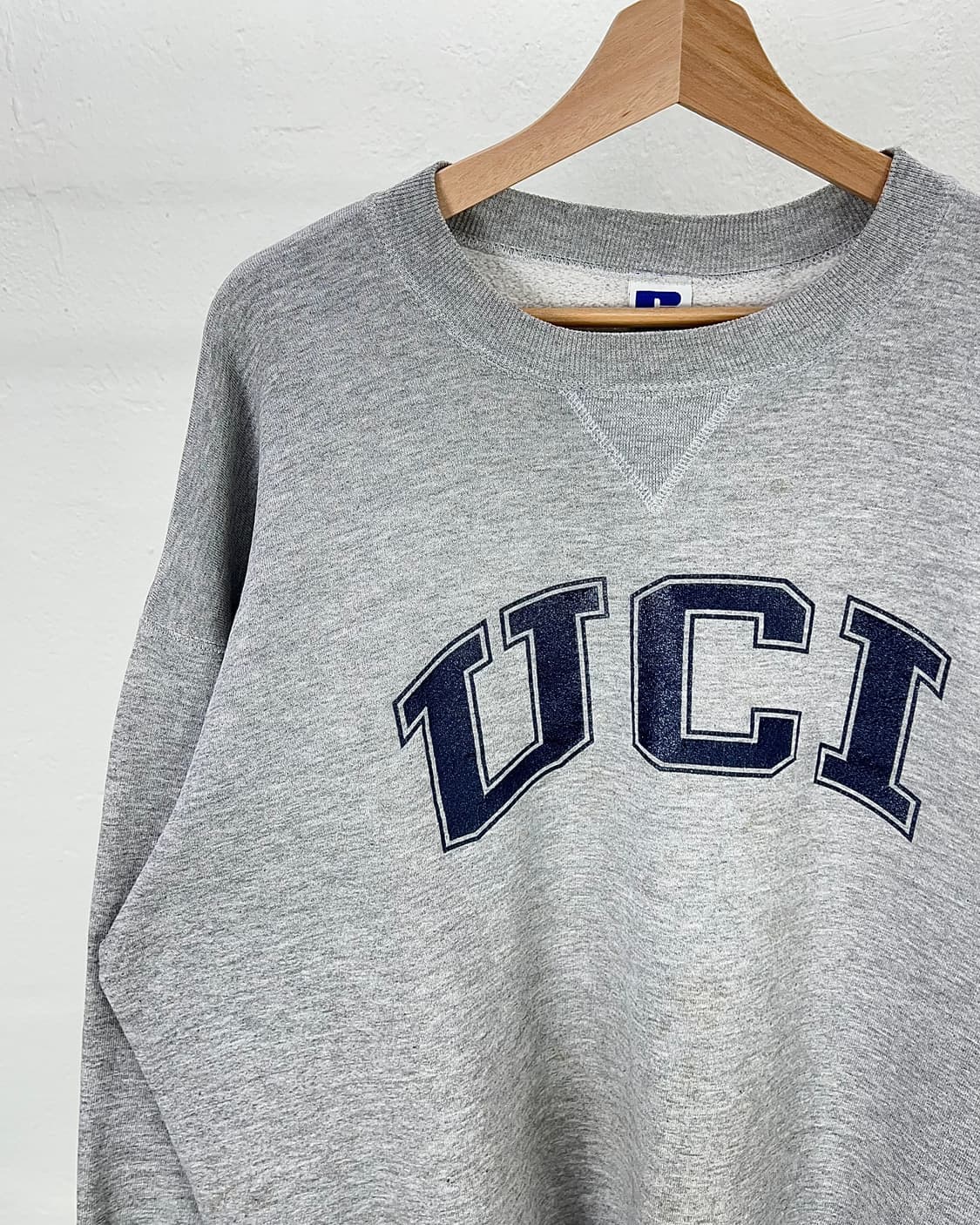 90s 러셀 애슬레틱 라이트 그레이 어바인 컬리지 크루넥 스웨트 셔츠 상품이미지2