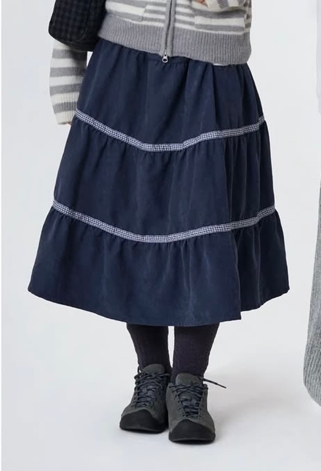 Aeae 체크 미디 스커트 상품이미지1