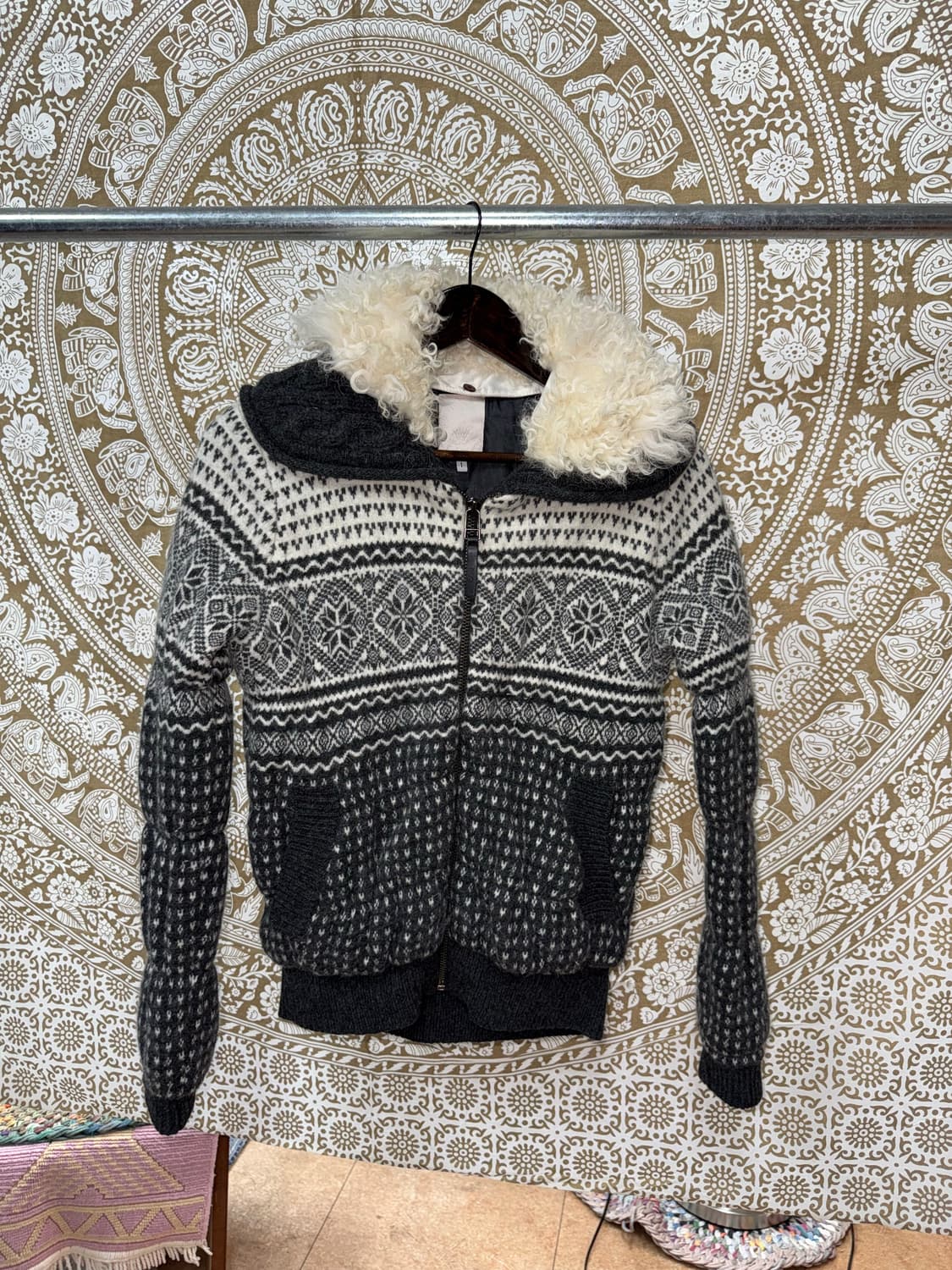 O’2nd 에스닉 니트 후드 패딩  상품이미지3