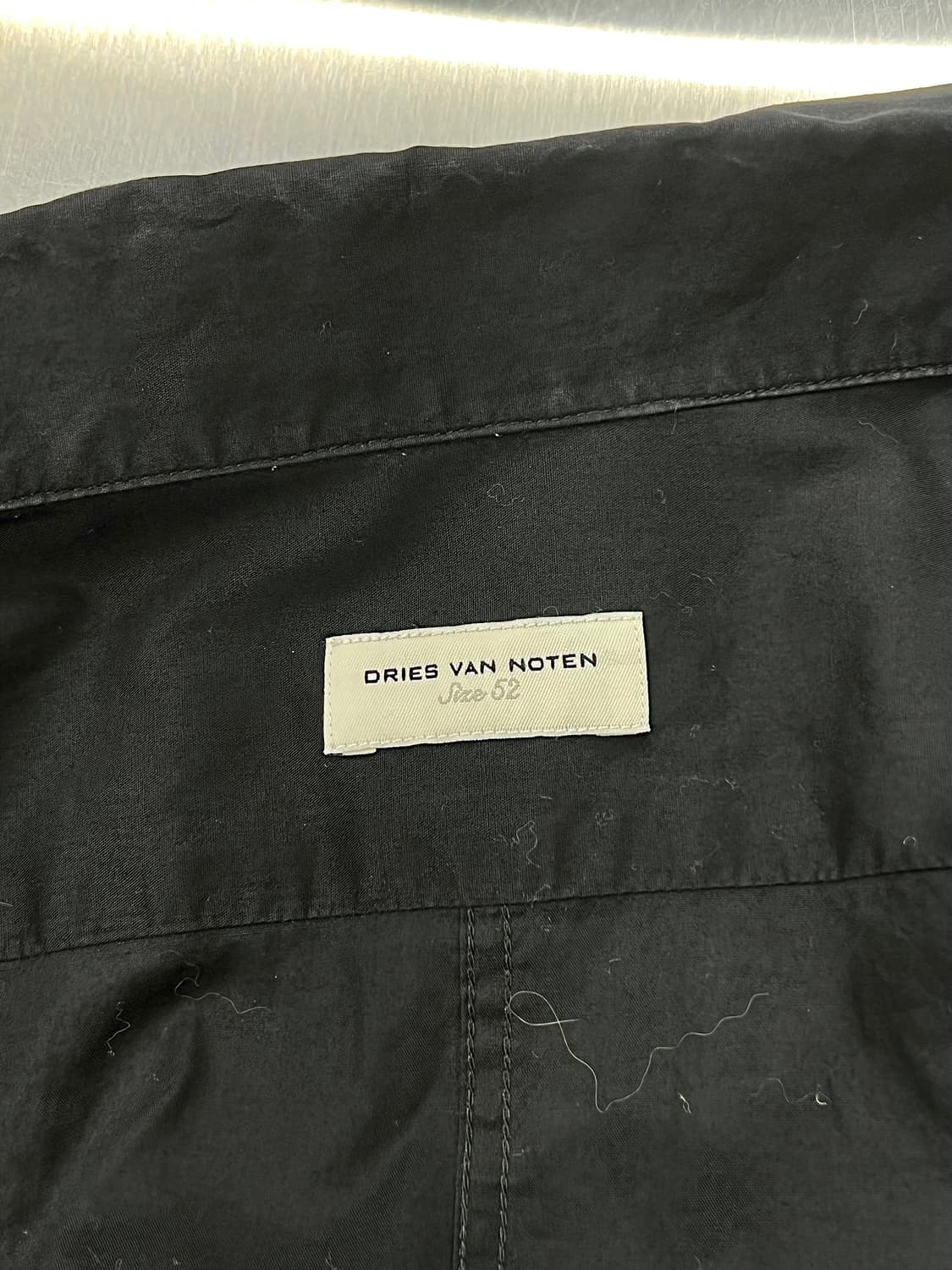 드리스 반 노튼 블랙 코튼 아일렛 펄 스냅 셔츠 자켓 상품이미지7