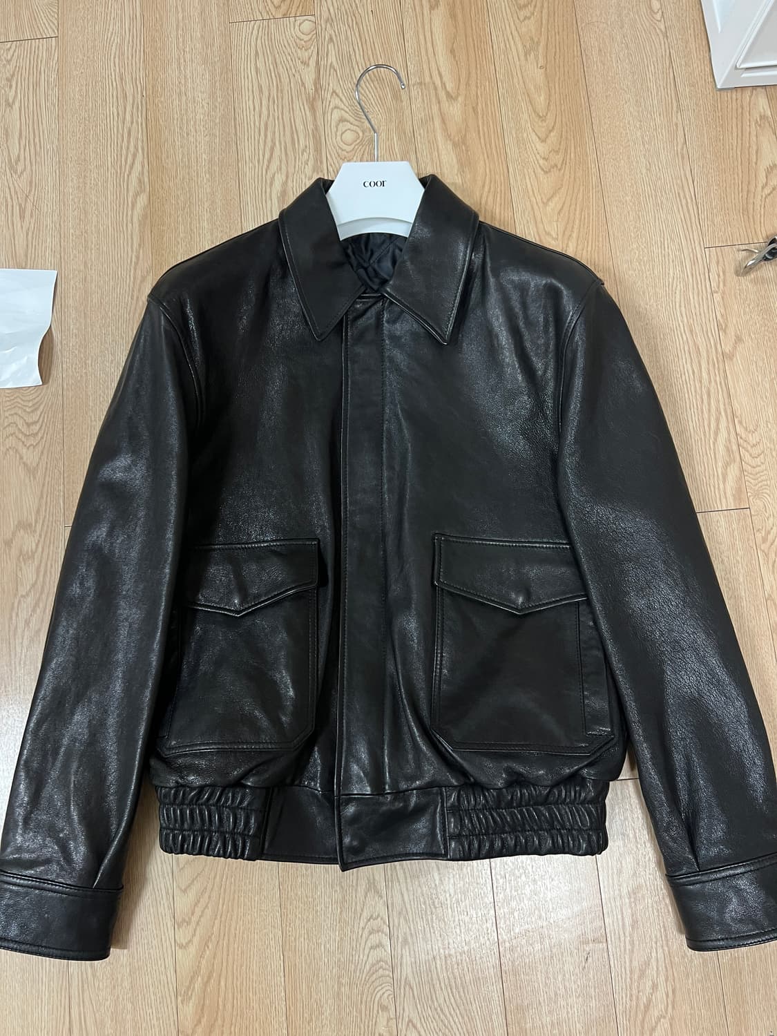 쿠어 베지터블 레더 A-2 자켓 블랙 M 상품이미지2