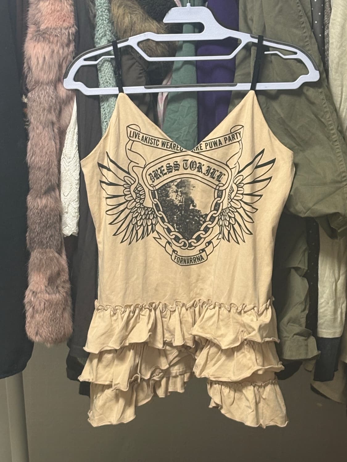 빈티지 펑크무드 프릴 레이스 나시탑 상품이미지1