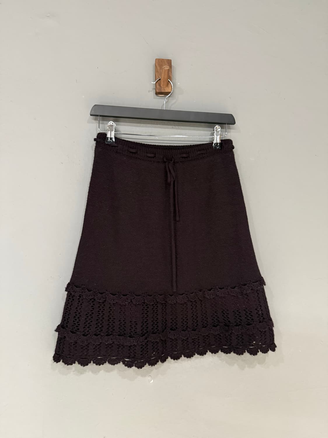 purple🍇 crochet line detail knit skirt 상품이미지5