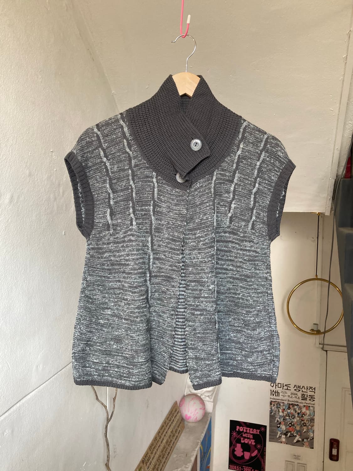 울 79% 레이어드 반팔 니트 상품이미지1