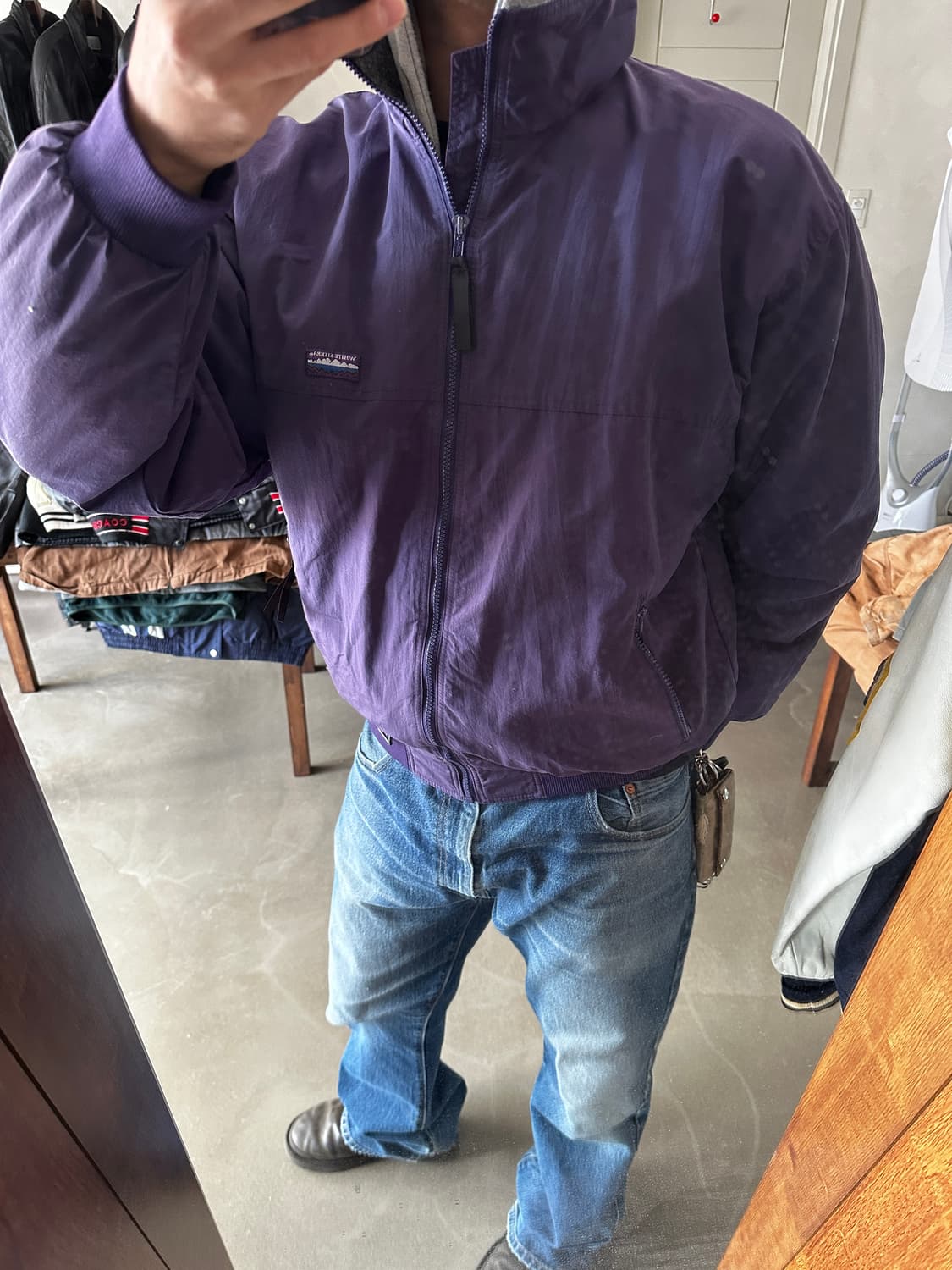 90s White sierra 플리스 라이닝 나일론 웜업 자켓 상품이미지1