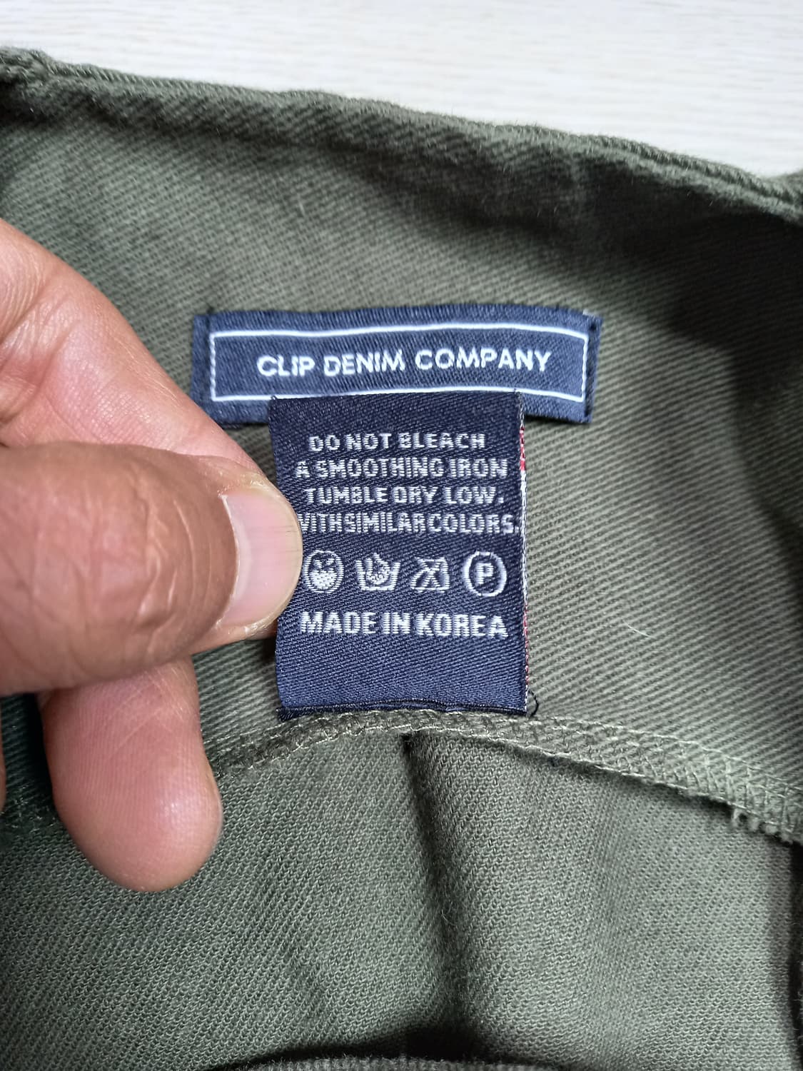 30- CLIP DENIM Kor 스판 멜빵 데님 카키 30-242 상품이미지7