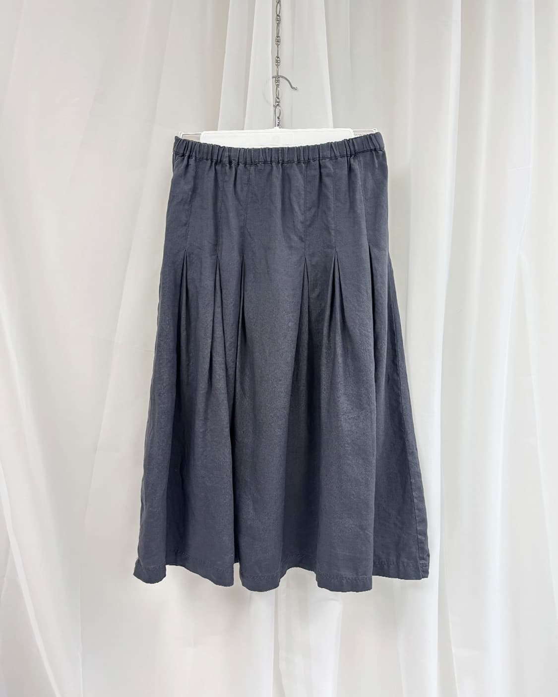 SWARM mellow grey tuck linen skirt 상품이미지4